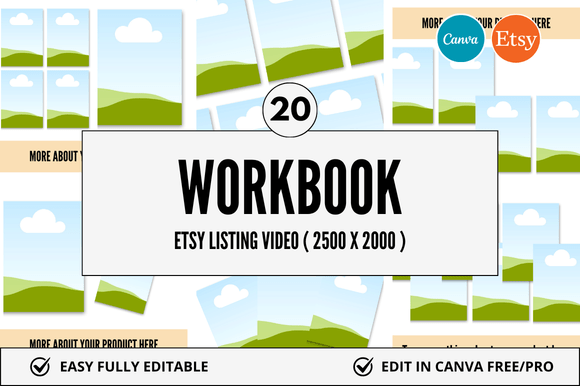 20 Workbook Etsy Video Mockup: Elevate Your Digital Listings