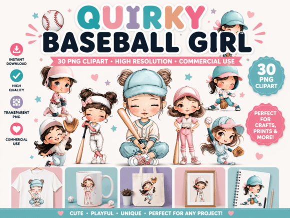 30 Quirky Baseball Girl Clipart: A Home Run for Creative Projects