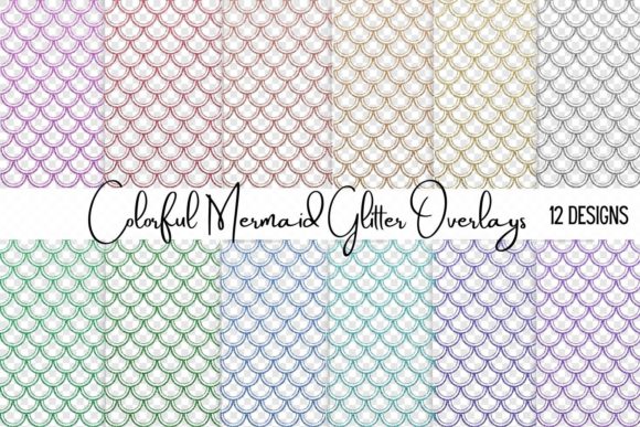 Colorful Glitter Mermaid Overlays for Your Creative Projects