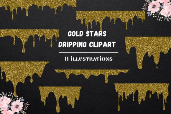 Dripping Gold Clipart: Unleashing Luxurious Gold Glitter Drop Design