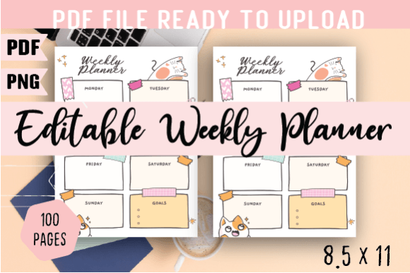 Editable Weekly Planner: A Designer's Tool for Structure & Style
