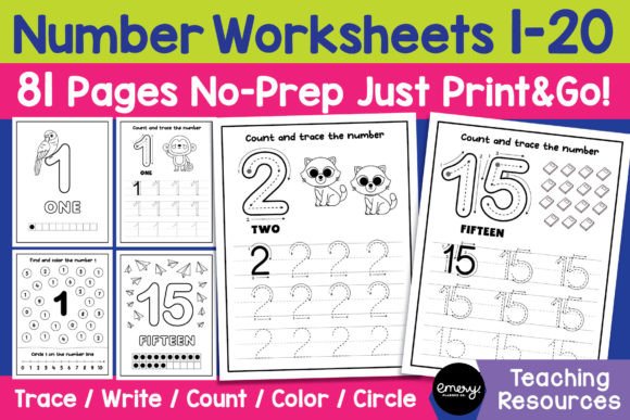 Mastering Number Writing Practice 1-20 Worksheets
