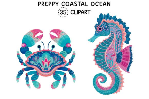 Preppy Coastal Ocean Clipart Bundle: Your Creative Toolkit