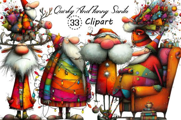 Quirky Santa, Funny Santa Clipart: Beyond the Usual Holiday Cheer