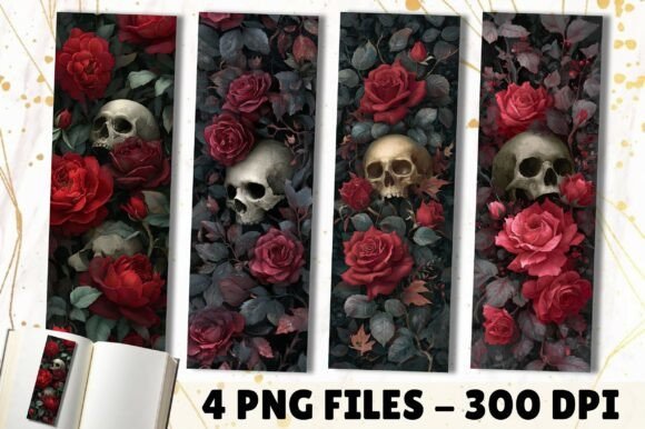 Red Rose Dark Moody Goth Skull Bookmark: Unveiling Its Design Potential