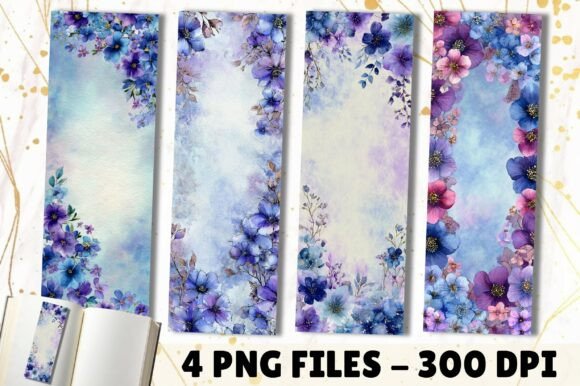 Watercolor Purple Blue Floral Bookmark: A Designer's Guide to This Printable Asset